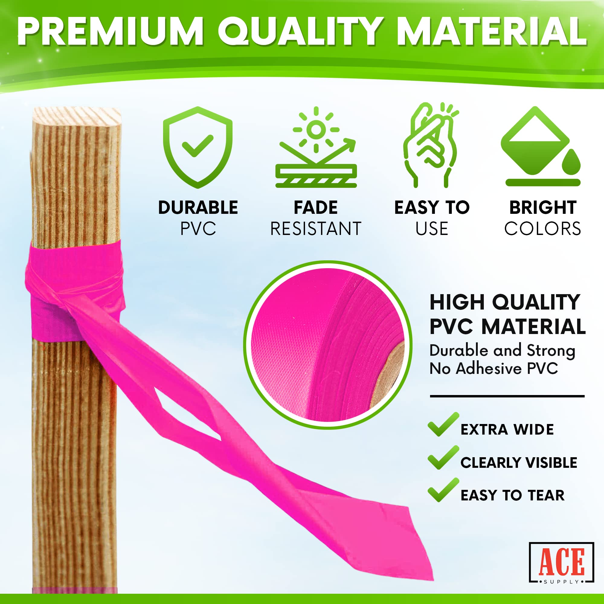 Orange Flagging Tape 12 Pack - 1.5 Inch Wide, 150 Feet Long Non-Adhesive Marking Tape - High Visibility Surveyor Tape for Trees, Branches & Construction Sites - Perfect for Land Surveying, Forestry Work, Hazard Marking & Outdoor Safety Barriers