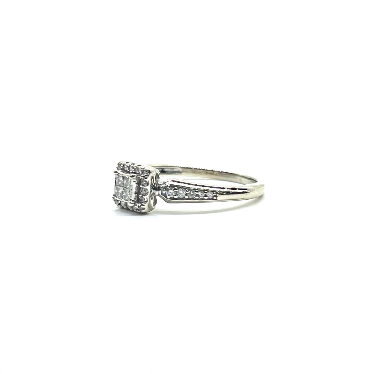 14K White Gold Diamond Quad Halo Engagement Ring for Women - Perfect for Proposals, Anniversaries & Special Occasions