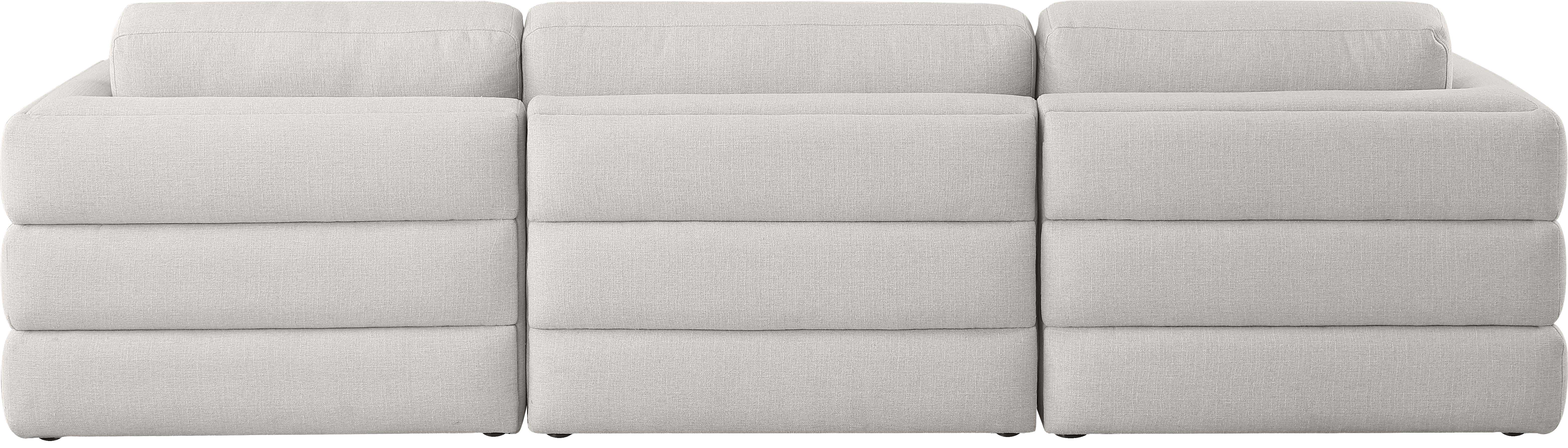 Beckham Durable Linen Textured Fabric Modular Sofa - Modern Sectional Couch for Living Room, Lounge & Home Office - Easy to Assemble Comfortable Sofa Set with Washable Covers