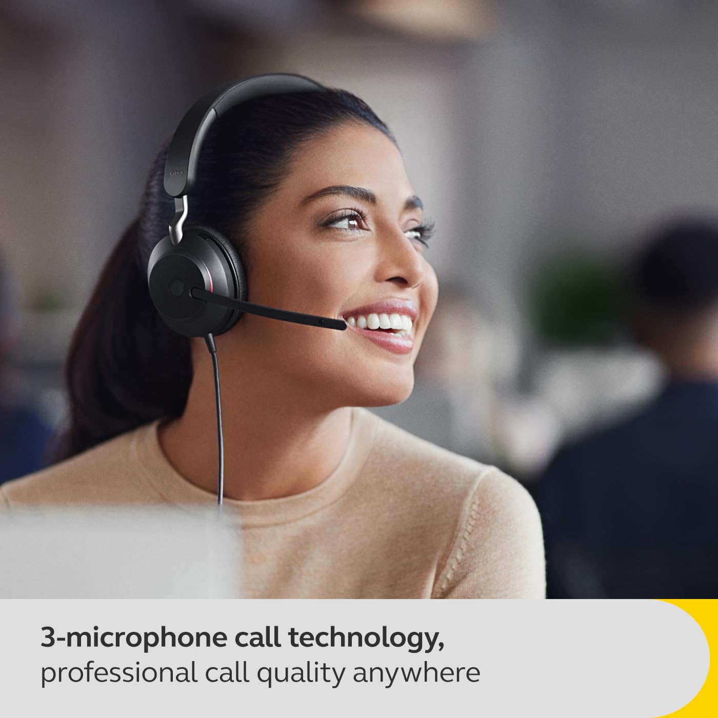Jabra Evolve2 40 SE Wired Noise-Cancelling Mono Headset with 3-Microphone Call Technology & USB-A Cable - MS Teams Certified, Compatible with Zoom, Slack & All Major Platforms - Black - Perfect for Remote Work, Call Centers & Office Professionals