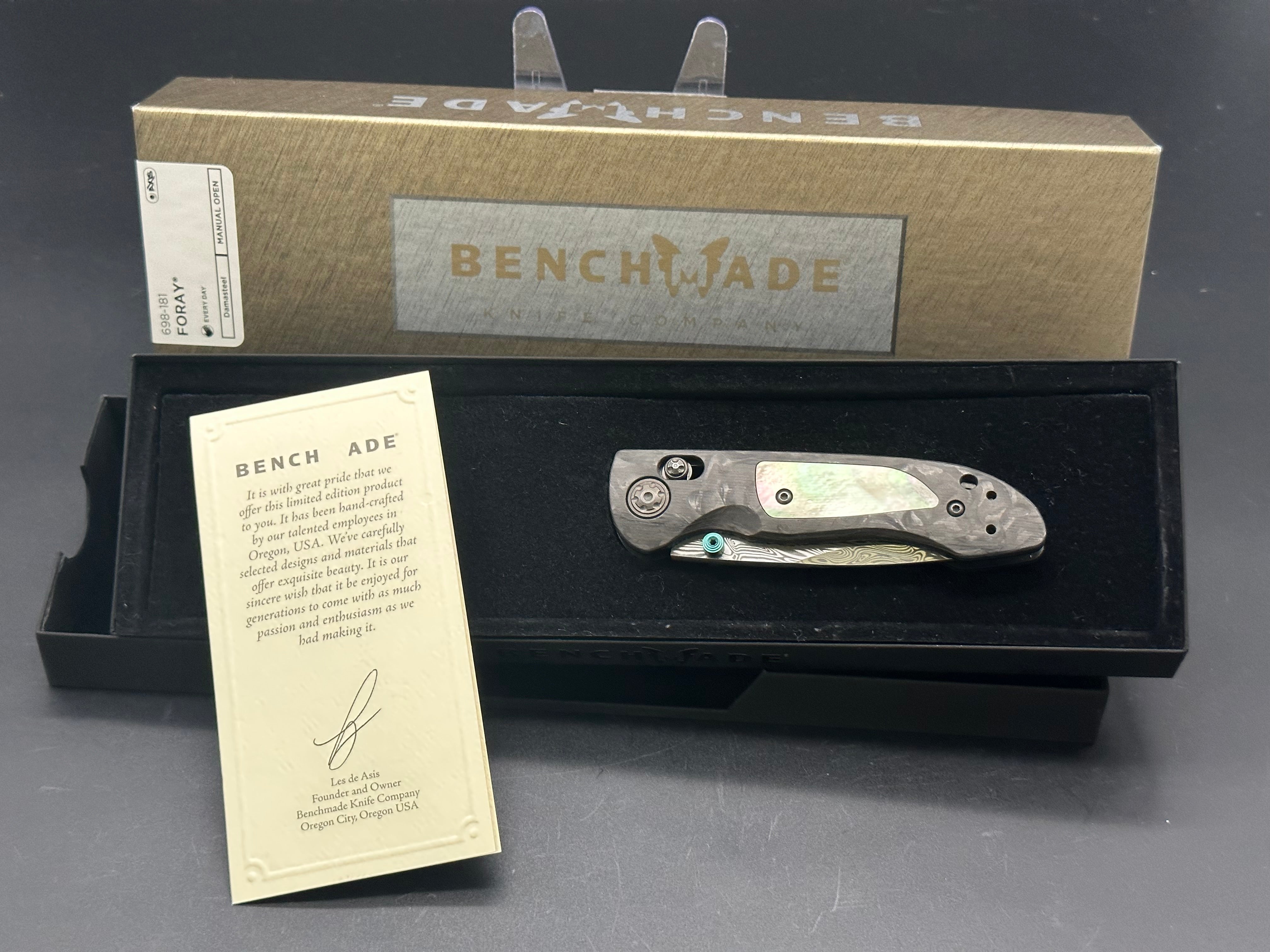 Benchmade Foray Gold Class Folding Knife - Premium EDC Pocket Knife for Outdoor, Camping, Hunting & Everyday Carry