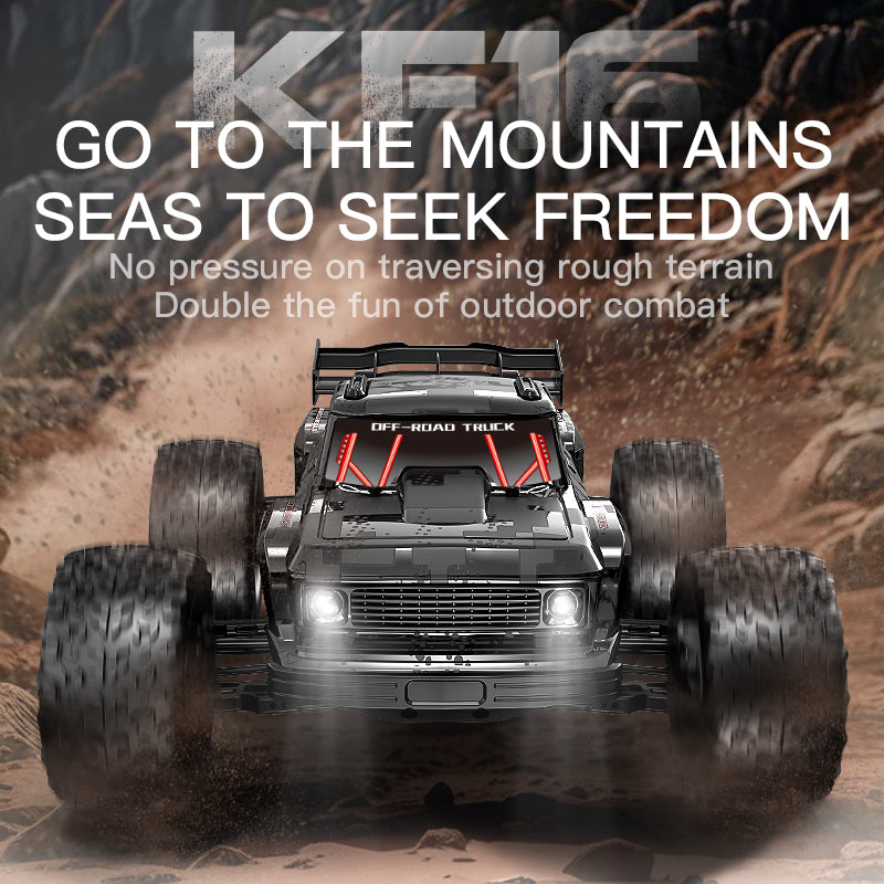 KFPLAN KF16 RTR 1/12 Scale 4WD Brushless RC Off-Road Truck - 60km/h High Speed, All-Metal Chassis, Oil-Filled Shocks, LED Lights for Night Racing - Perfect for Backyard Bashing, Trail Running & RC Racing Enthusiasts