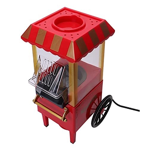 Vintage Retro Electric Popcorn Popper Machine - 8oz Capacity, Home Theater & Party Essential, Perfect for Movie Nights, Carnivals & Family Gatherings (Red)