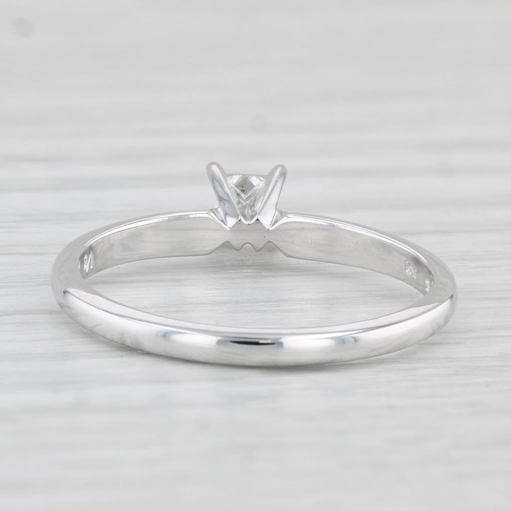 0.25ctw Princess Cut Solitaire Engagement Ring in 10k White Gold - Size 6.75 - Perfect for Proposals, Anniversaries & Romantic Gifts