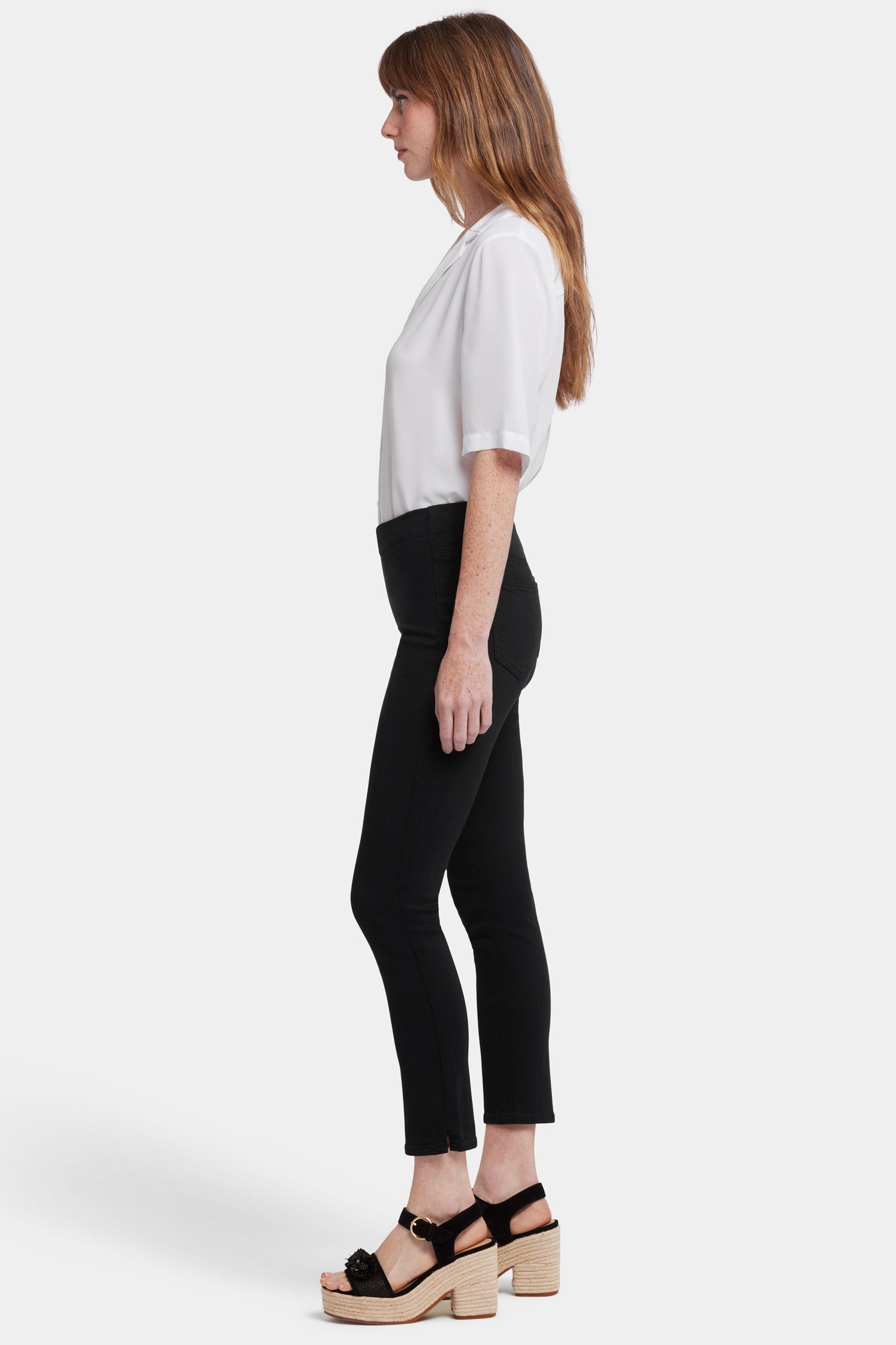 Ami Skinny Ankle Pull On Jeans for Women - Overdye Black Stretch Denim Pants | Comfortable & Stylish for Casual Wear, Office & Night Out