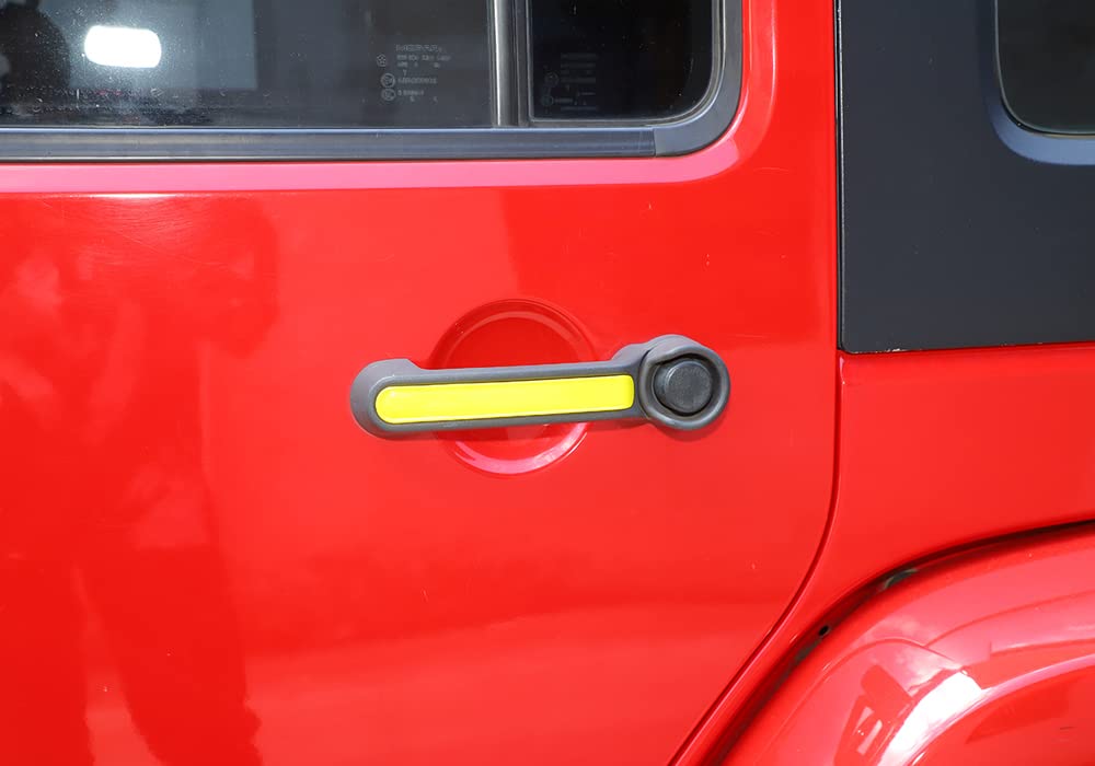 Jeep Wrangler JK 2007-2017 4-Door Exterior Door Handle Trim Cover - Yellow | Durable ABS Plastic Handle Protector & Decorative Accent for Off-Road Adventures & Daily Driving
