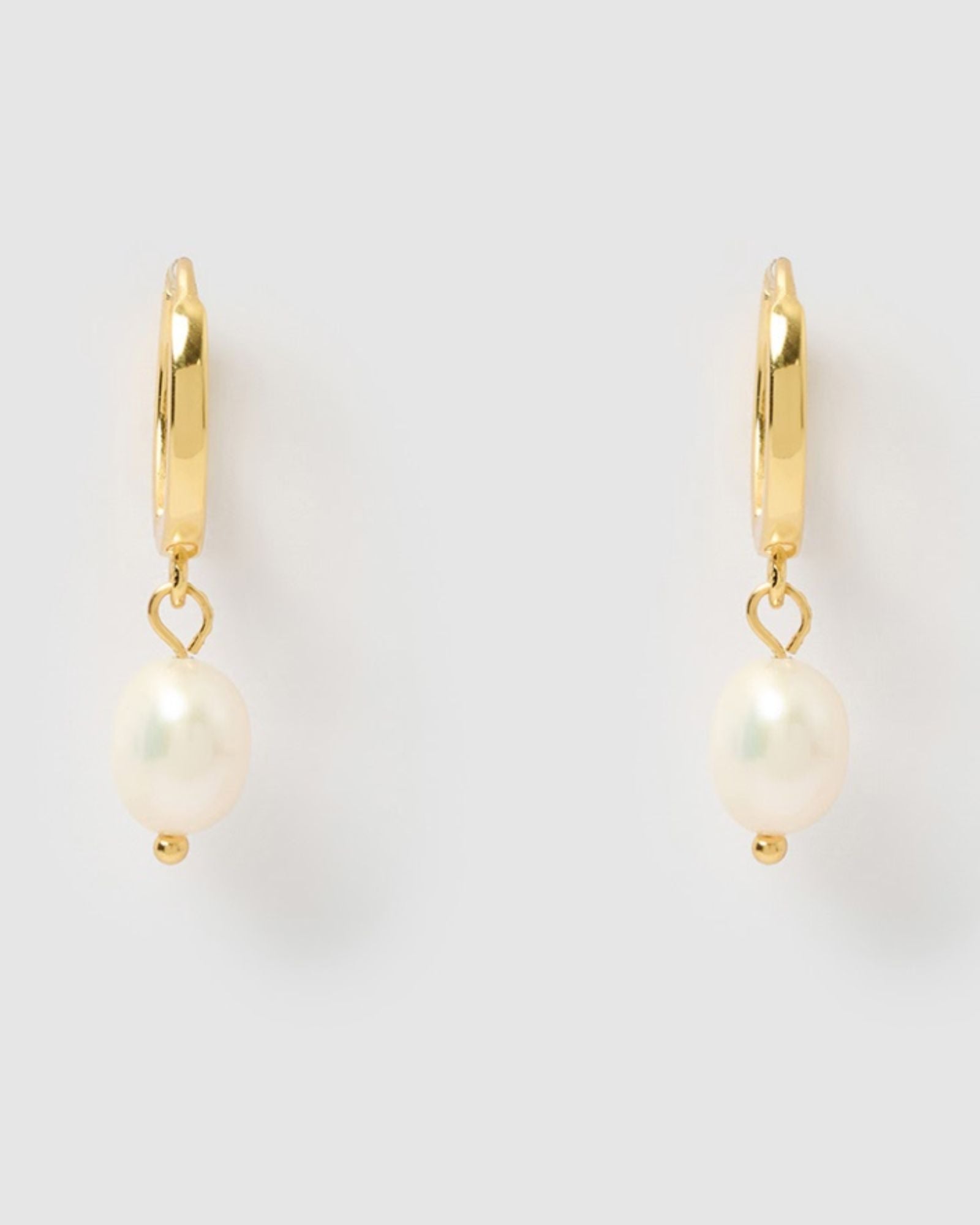 Izoa Becca Gold Pearl Earrings for Women - Elegant Dangle Drop Pearl Jewelry for Party, Wedding & Special Occasions
