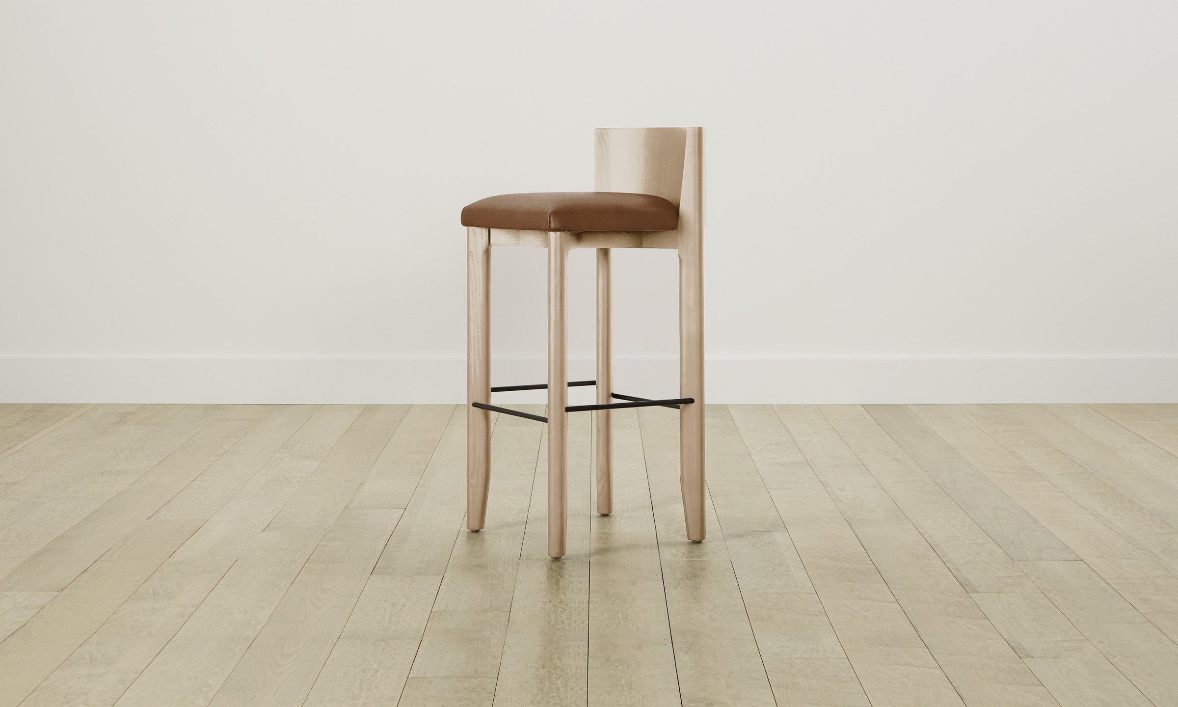 Premium Tuscan Leather Cognac Bar & Counter Stool - The Delancey - Modern Kitchen Island & Home Bar Seating for Dining & Entertaining