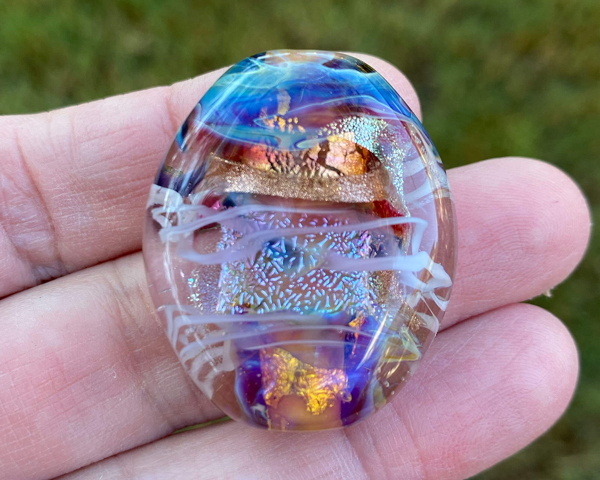 Handmade Sunset Treasure Lampwork Glass Focal Bead SRA - Perfect for Jewelry Making, DIY Crafts, and Beading Projects