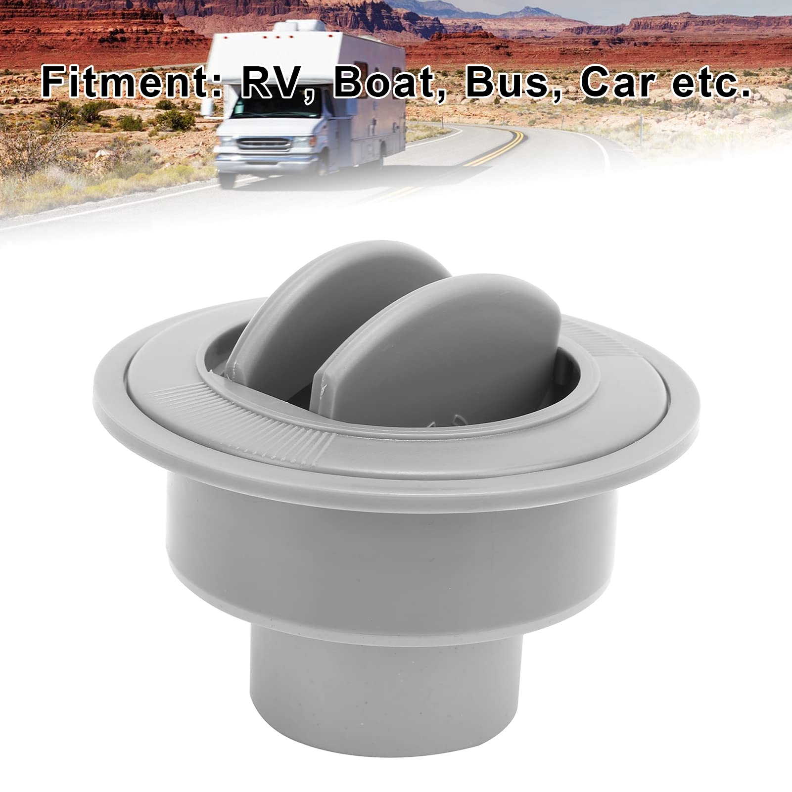 Universal ABS Car Air Conditioning Vent Deflector - 100mm/76mm/47mm Round Dashboard AC Outlet for RV, Boat, Bus - Gray Color - Perfect for Vehicle Cooling & Airflow Control