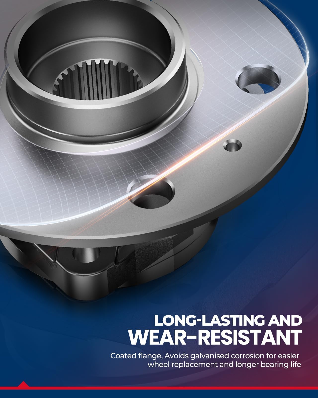 KAX 515096 Front Wheel Bearing and Hub Assembly - Compatible with 2007-2013 Chevy Tahoe, 2008-2013 Chevy Silverado 1500, 2007-2013 GMC Sierra 1500 (6 Lug w/ABS) - Durable Replacement for Smooth & Safe Driving