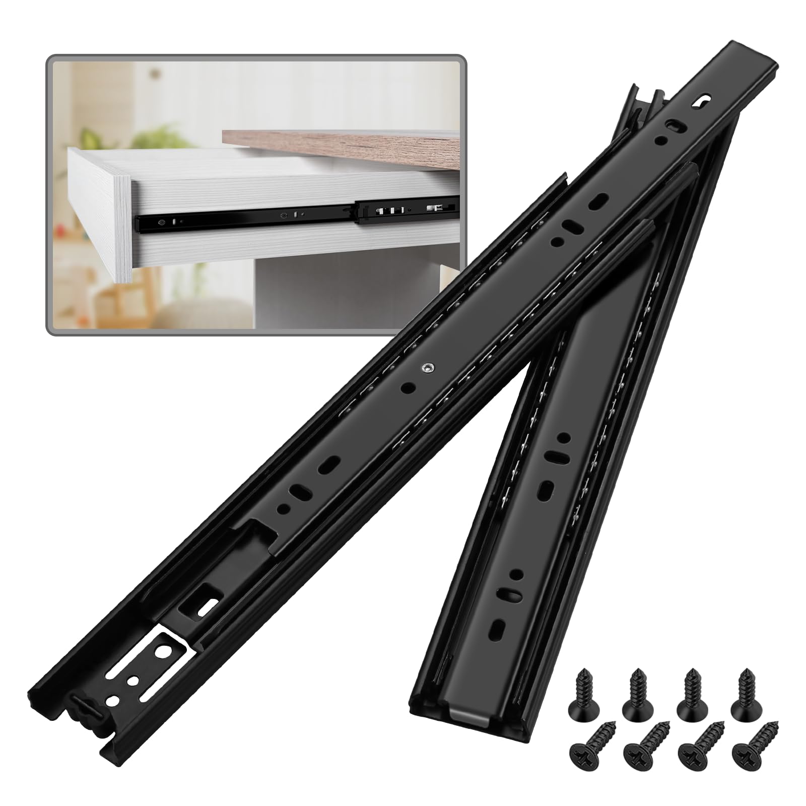 Heavy Duty Full Extension Ball Bearing Drawer Slides 8-24 Inch (10
