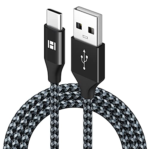 Premium Nylon Braided USB C Cable 3.3ft (1M) - 3A Fast Charging & Data Sync USB Type C Cable for Samsung Galaxy Note/Pixel, PS5 Controller, Nintendo Switch, Power Banks - Durable Metal Connector (Black) - Perfect for Gaming, Travel & Fast Device Charging