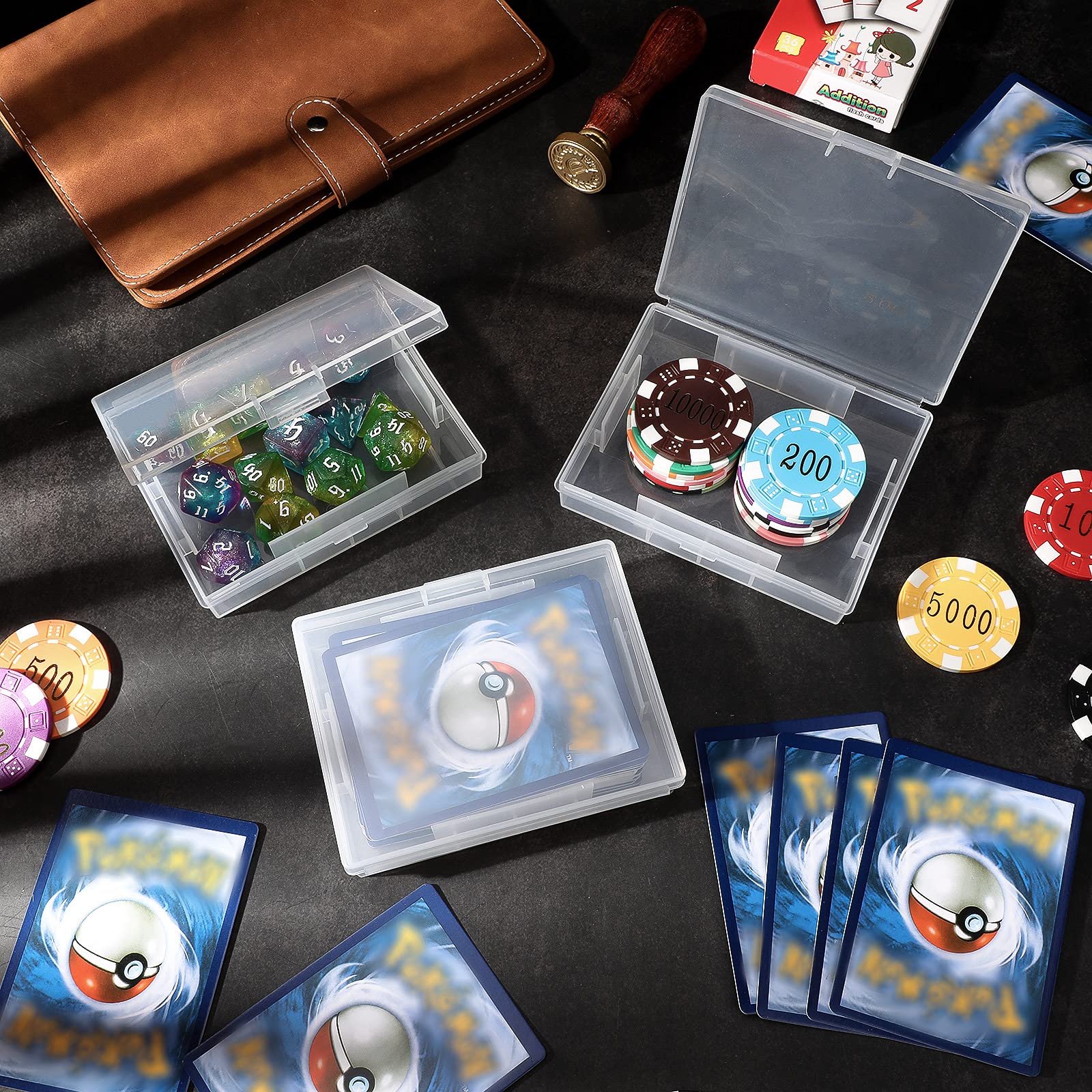 Skylety 24-Piece Playing Card Case Holder - Durable Card Storage Box & Game Organizer with Secure Snap Closure - Perfect for Travel, Restaurants, Poker Nights & Family Game Nights