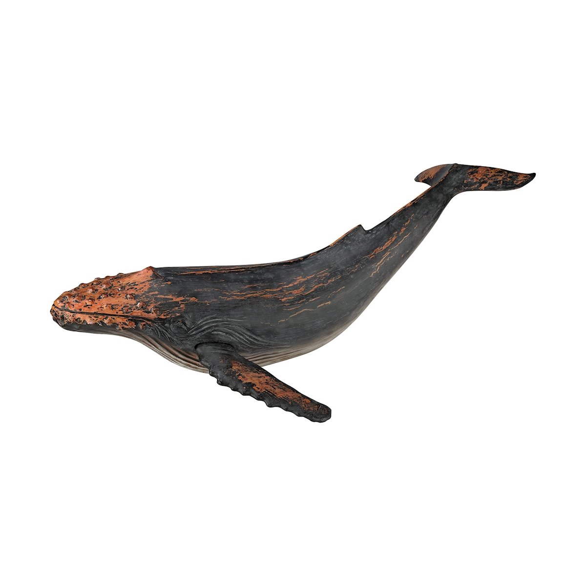 ELK Nantucket Whale Decorative Accessory - Aged Black Finish | Coastal Home Decor for Beach House, Living Room, or Office | Handcrafted Nautical Wall Art