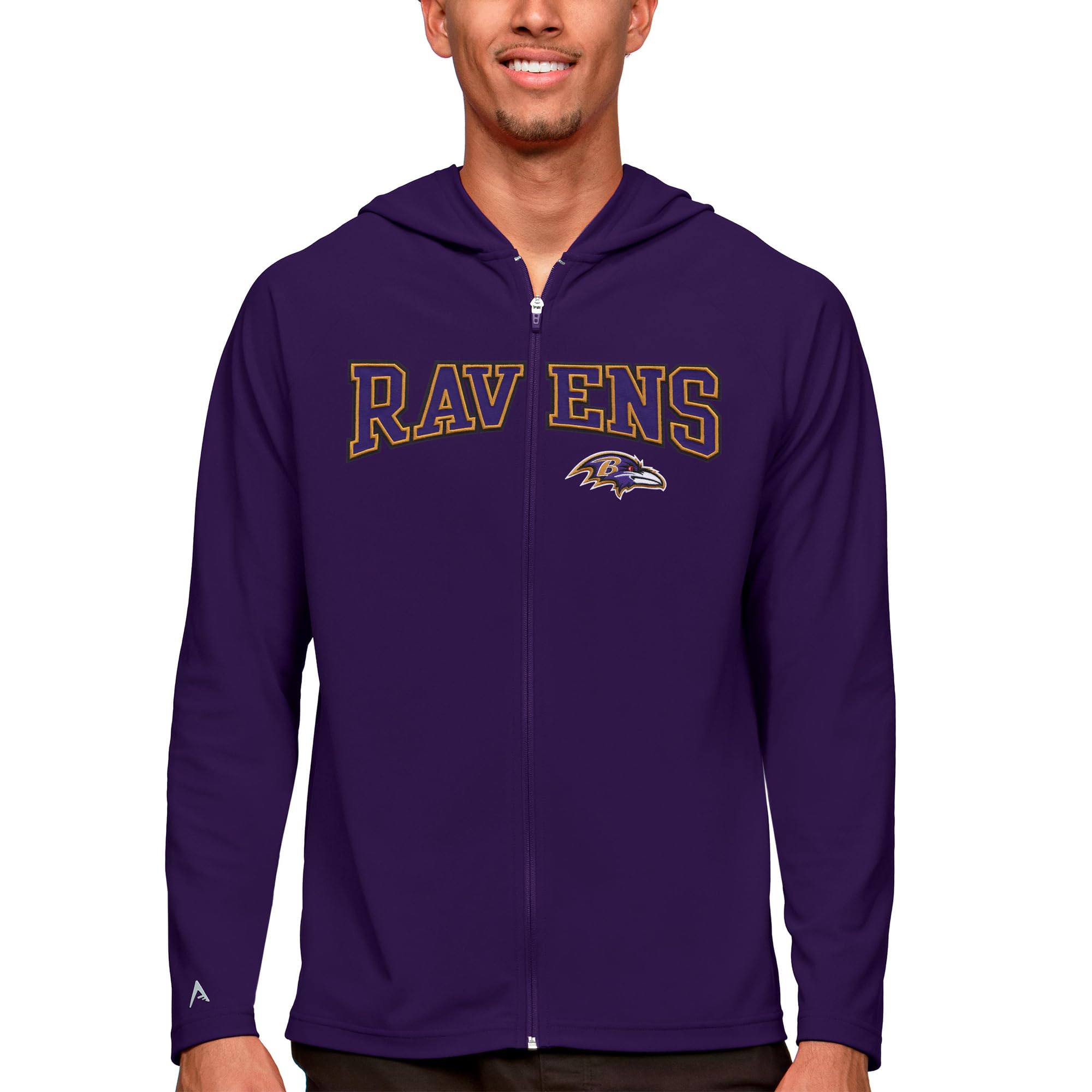 Antigua Men's NFL Legacy Full-Zip Hoodie - Warm Fleece Lined Jacket for Football Fans, Outdoor Activities & Casual Wear