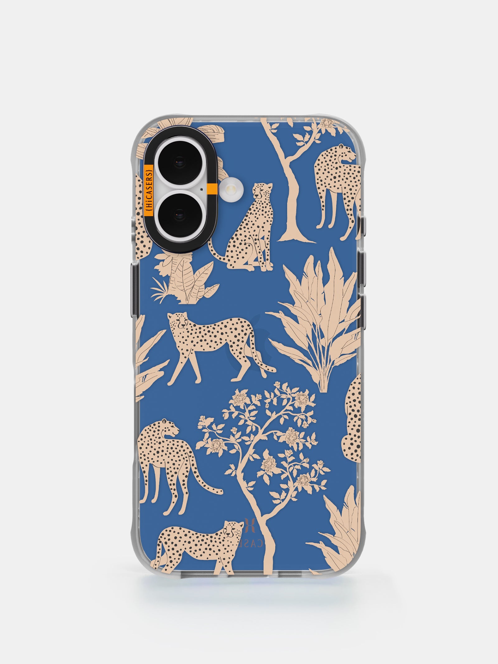 Jungle Cheetah Print Iridescent Phone Case - Blue | Stylish Protective Cover for iPhone & Samsung | Perfect for Outdoor Adventures & Fashion Lovers