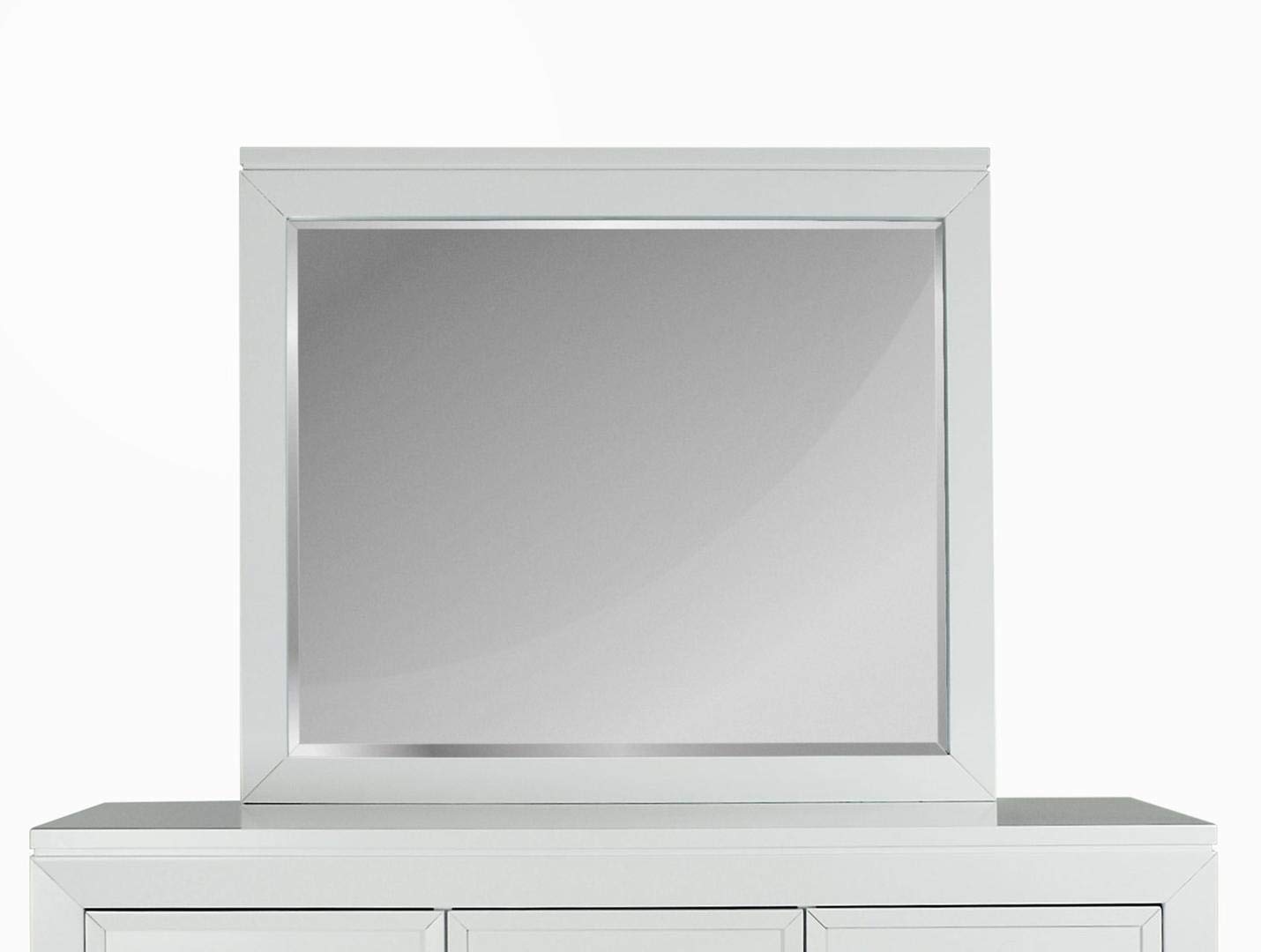 Myco Furniture FR745-M White Francis Mirror - Elegant Full-Length Wall Mirror for Bedroom, Living Room, and Entryway Decor