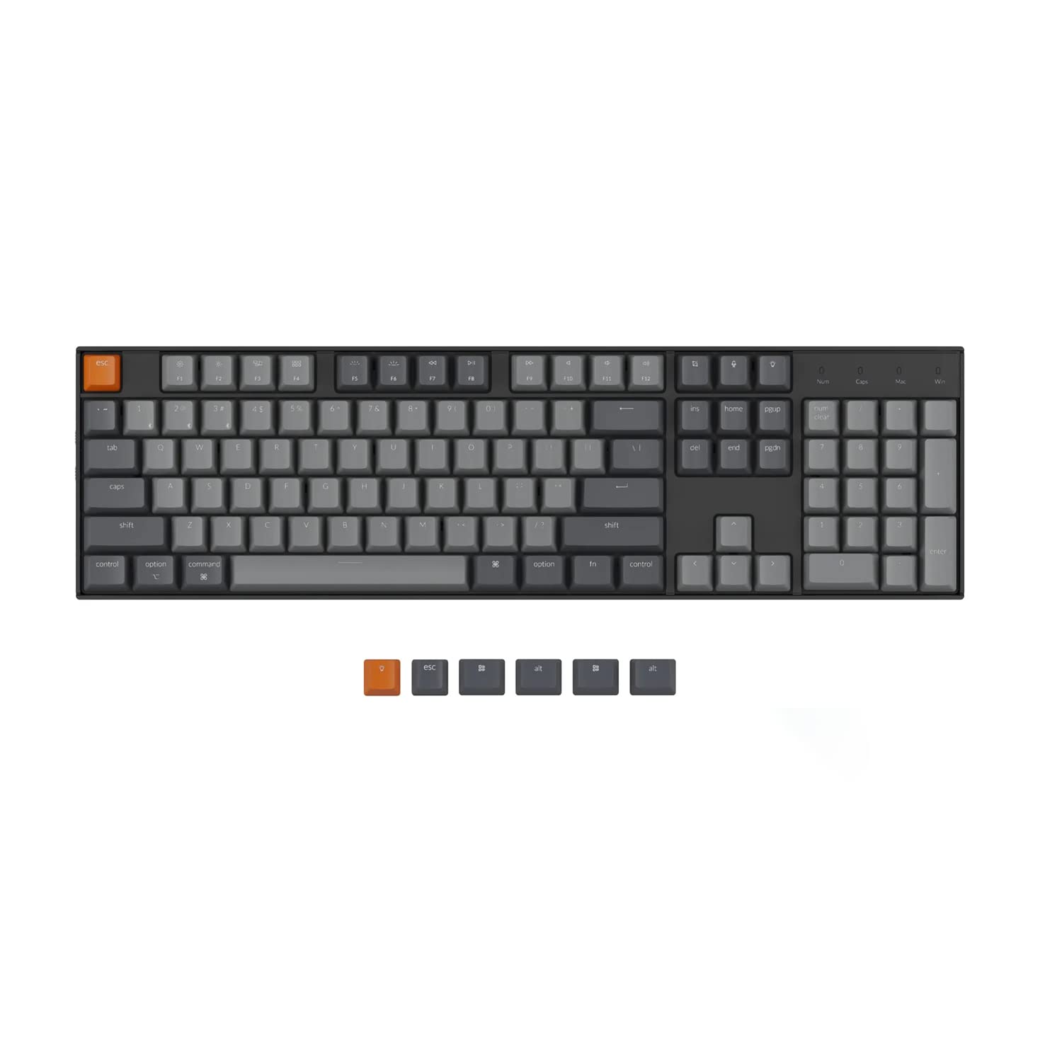 Keychron K10 Wireless Mechanical Gaming Keyboard - 104 Key Full Size with Gateron G Pro Brown Switches, White LED Backlight, USB-C Rechargeable for Mac & Windows - Perfect for Office Work, Gaming & Programming