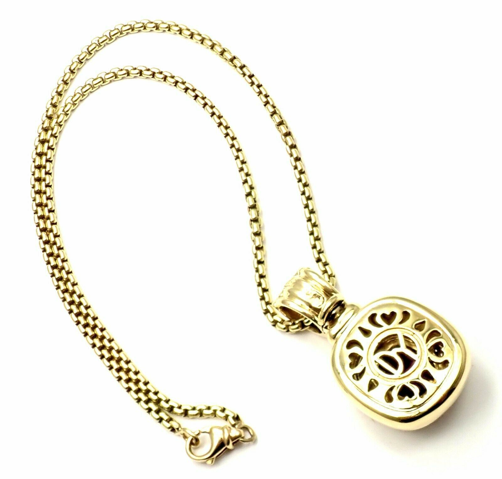 David Yurman 18K Yellow Gold Cable Necklace with Amethyst and Diamonds - Elegant Large Pendant for Women, Perfect for Weddings, Parties & Special Occasions