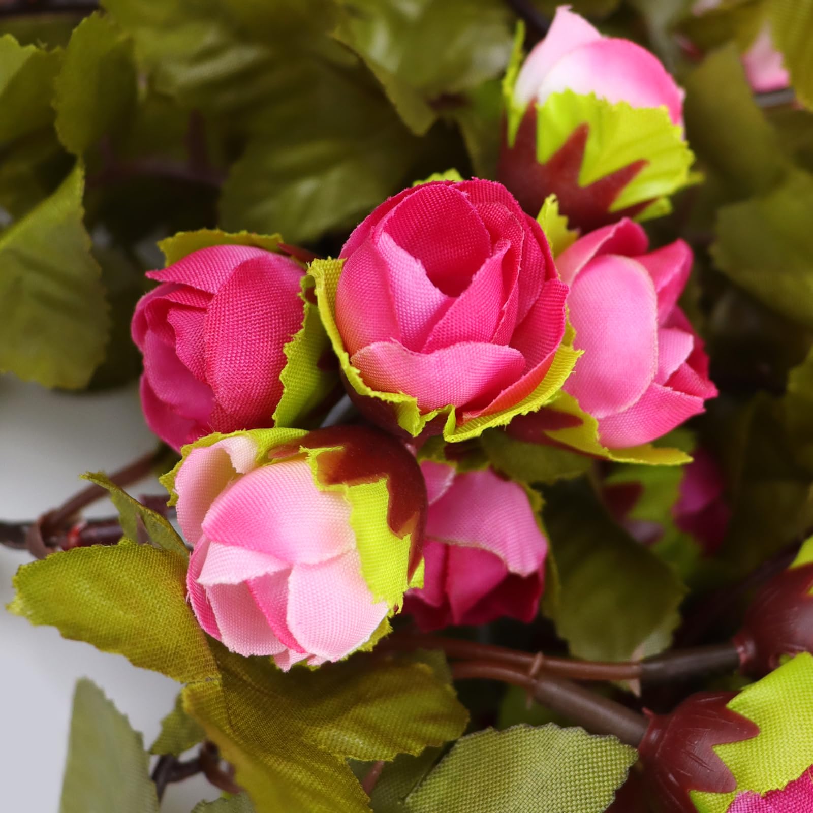AirSun Artificial Rose Flower Garland - 2PCS 14.5FT Fake Vines with Rose Buds for Wedding, Home, Office & Party Decor | Perfect for Bedroom, Garden & Indoor Hanging Decorations