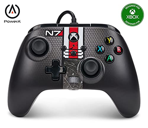 PowerA Enhanced Wired Controller for Xbox Series X|S – Mass Effect N7 Edition (Renewed) | Official Licensed Xbox Gamepad with Custom Design for Gaming Enthusiasts | Perfect for Xbox Series X, Xbox Series S & PC Gaming Sessions