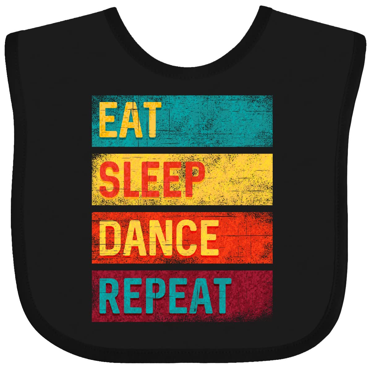 Inktastic Dancing Eat Sleep Dance Repeat Baby Bib - Soft Cotton Drool Bib for Infants & Toddlers - Perfect for Mealtime, Playtime & Photo Shoots