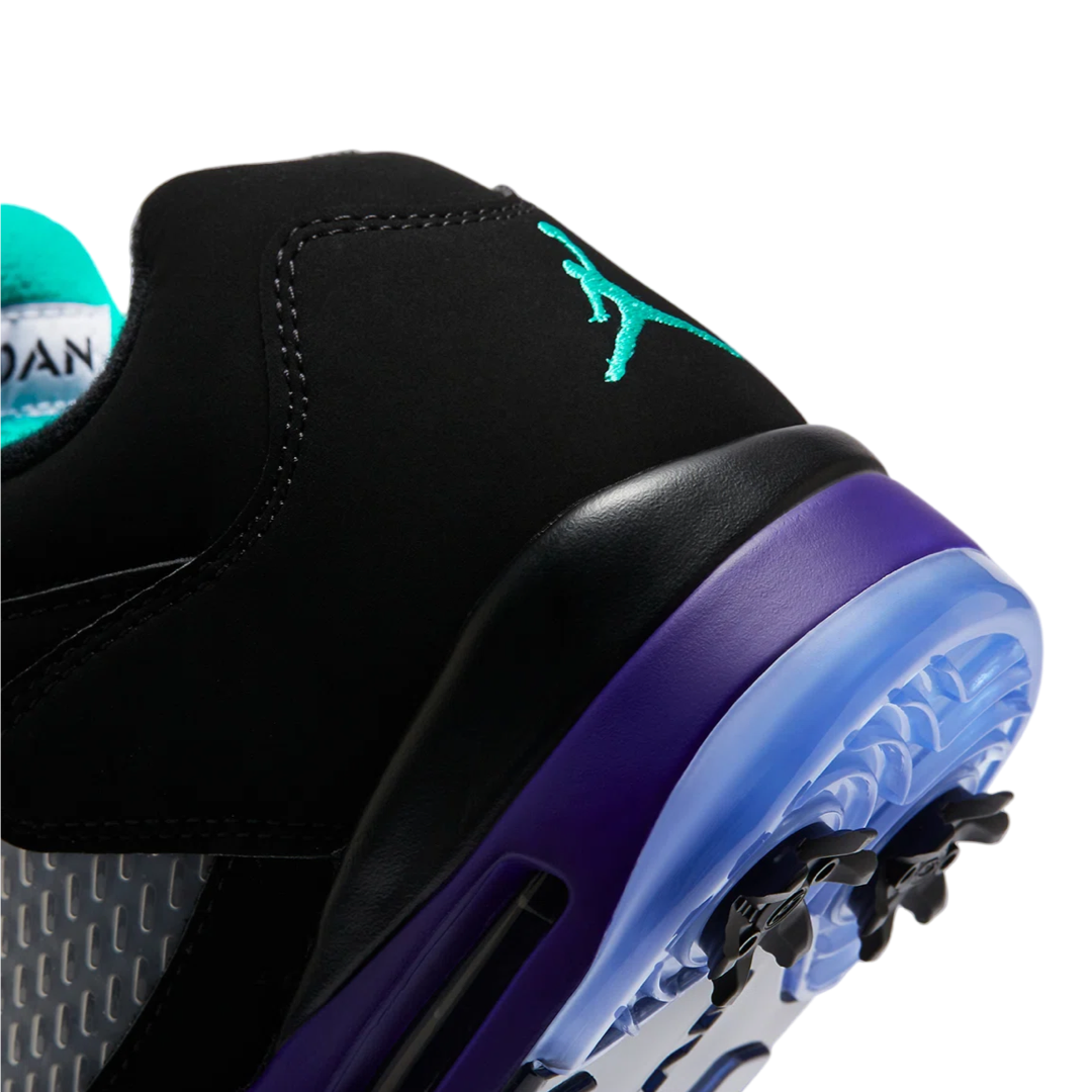 Air Jordan 5 Retro Golf Shoes - Black Ice Emerald Colorway - Men's Basketball Sneakers for Golf & Casual Wear - Perfect for Golf Courses & Street Style Fashion