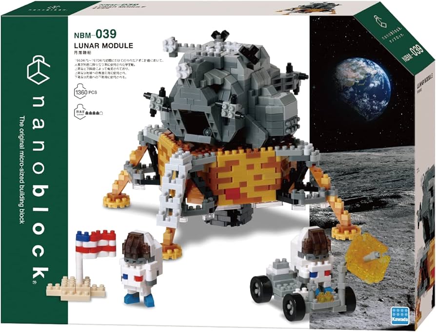 Nanoblock Lunar Module NBM 039 - Apollo Spacecraft Building Kit for STEM Education & Space Enthusiasts - Perfect for Collectors, Model Builders & Home Decor