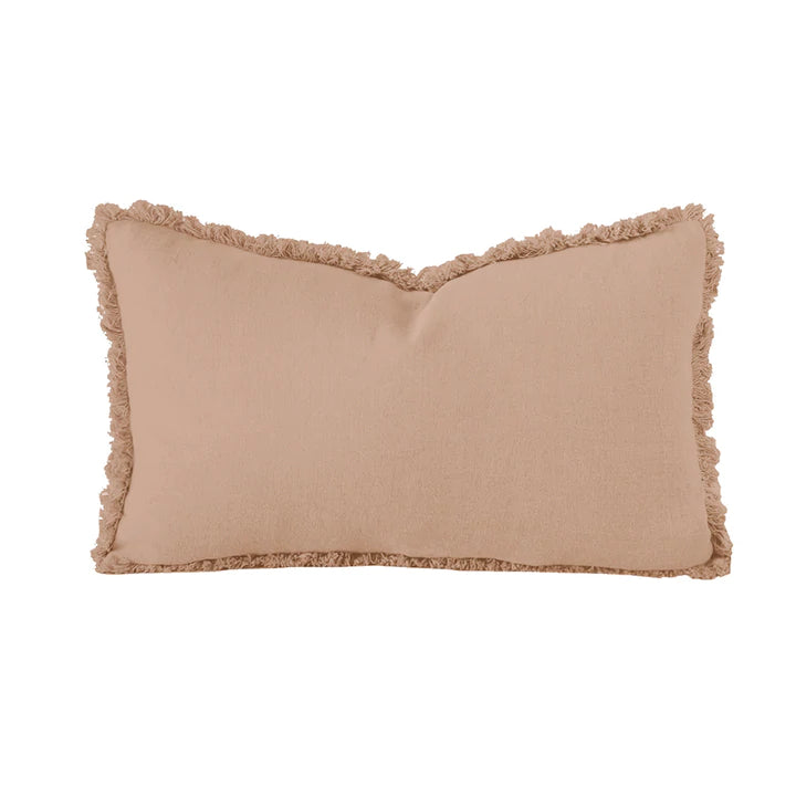 Bambury Linen Cushion Cover - Long Rectangle Pillow Case in Tea Rose Color - Perfect for Sofa, Bed & Home Decor