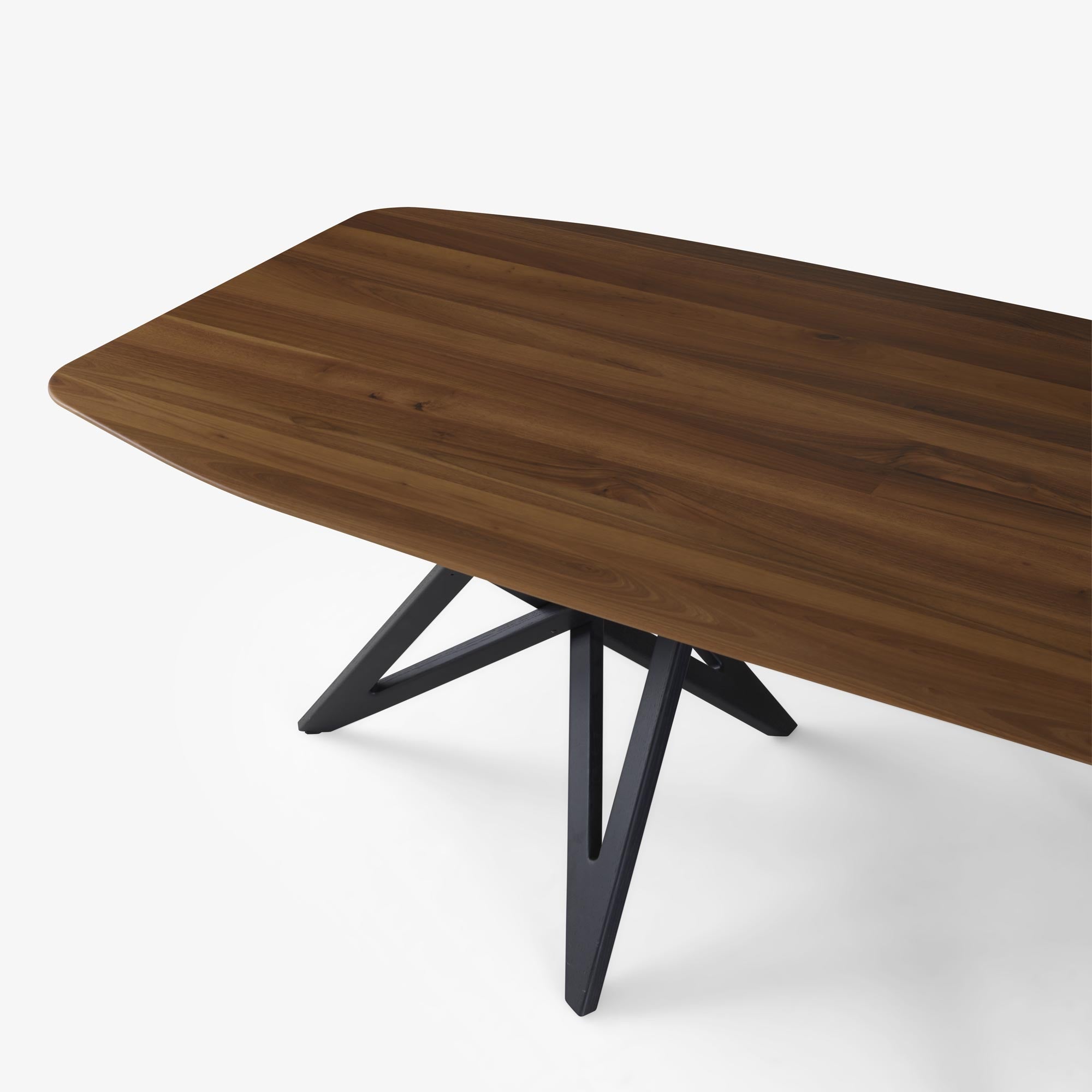 Ennéa Black Stained Ash Dining Table with Barrel Shaped Base - Modern Kitchen & Dining Room Furniture for Family Gatherings