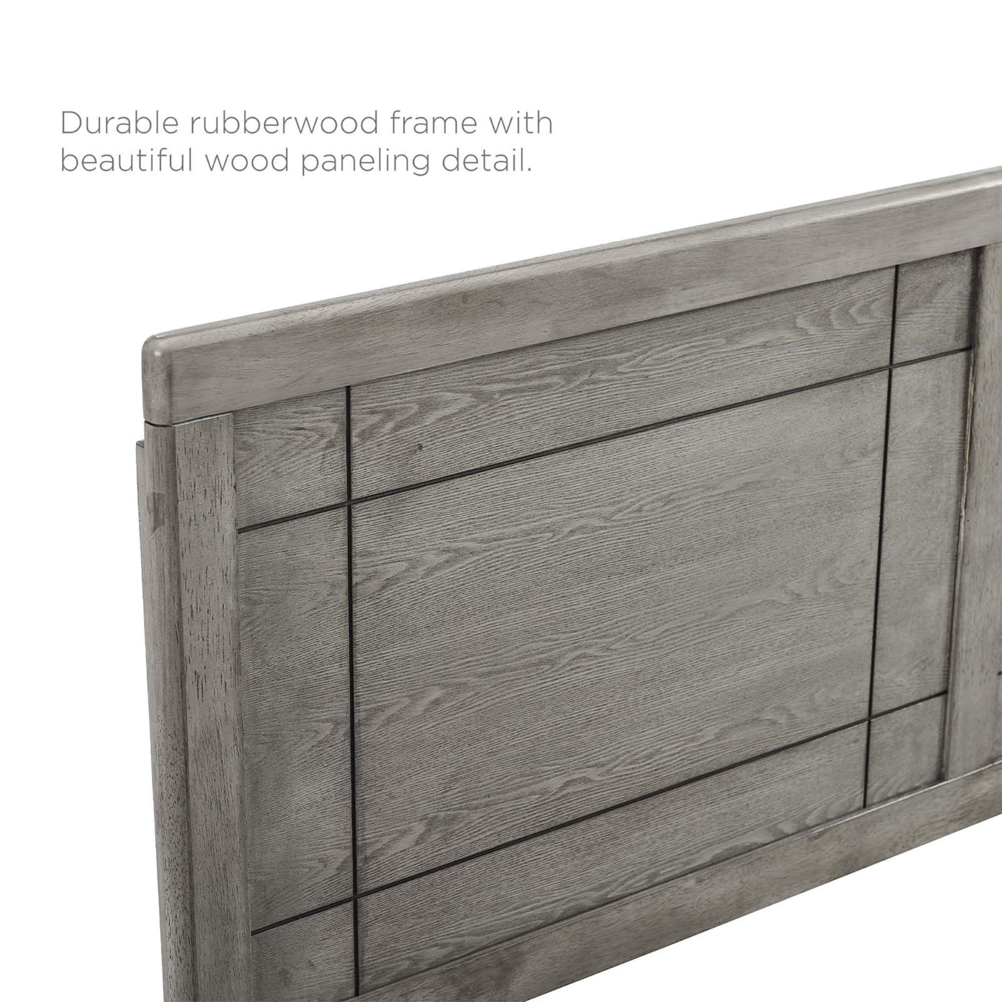 Archie Wood Full Headboard - Modern & Retro Design, Interchangeable with Bed Frames - Gray - Perfect for Bedroom Decor & Guest Room Setup