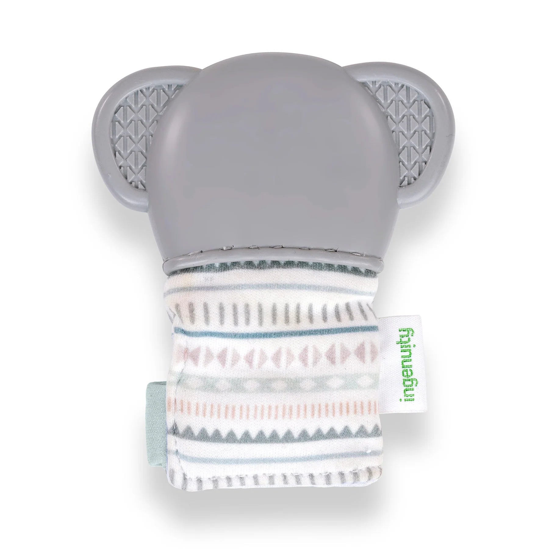 Ingenuity Van the Elephant Baby Teething Mitt & Rattle - Soothing Teether Toy for Infants, Soft Chewable Mitten with Rattle Sound for Newborns & Toddlers - Perfect for Teething Relief, Sensory Play & On-the-Go Comfort
