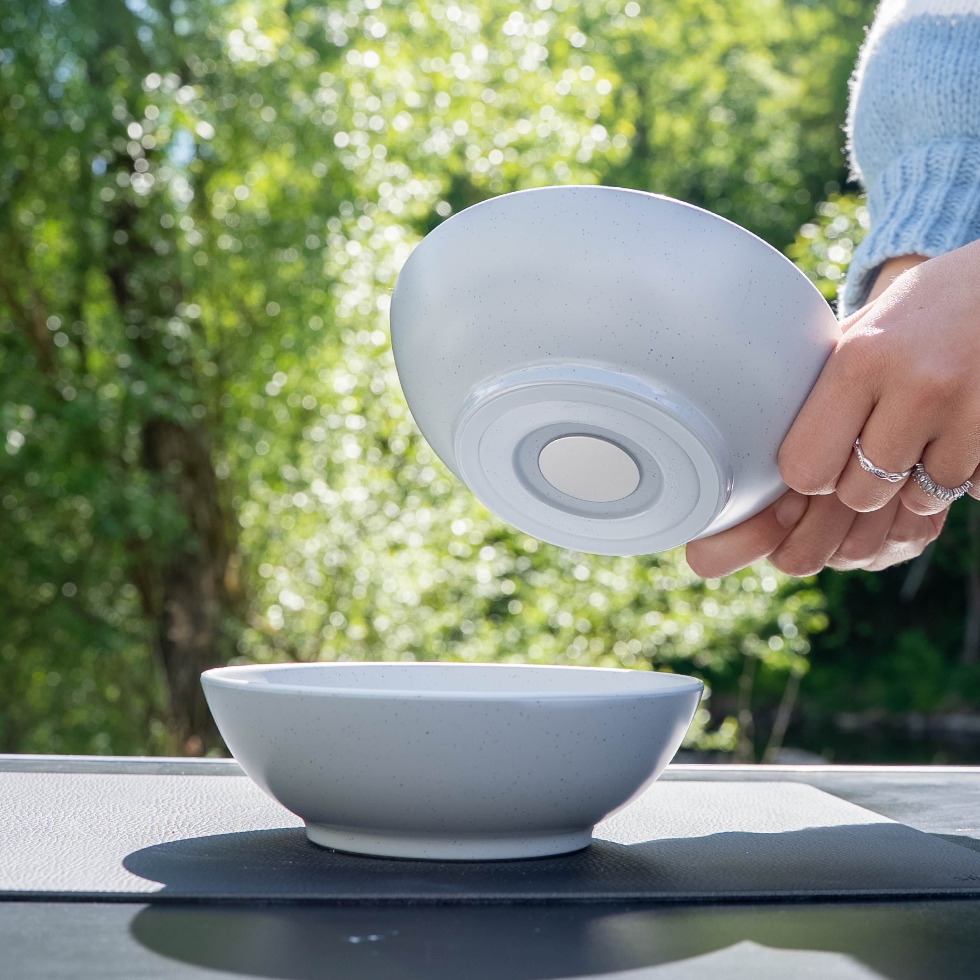 DOLOMIT WHITE Plastic Magnetic Bowls - 16 cm Set for Kitchen Storage, Office Organization & Craft Supplies