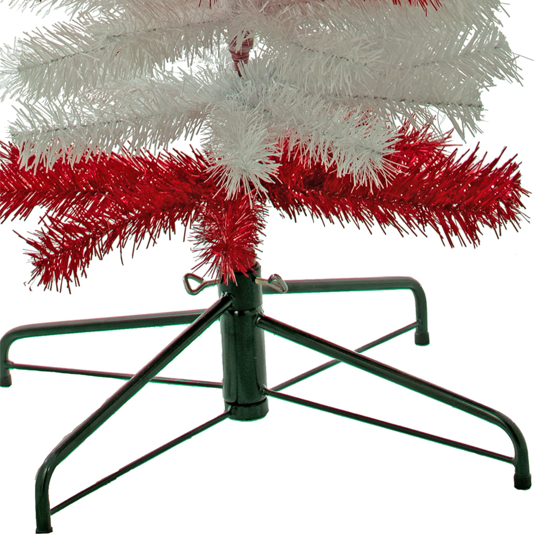 5FT Red and White Tinsel Christmas Tree - Artificial Indoor/Outdoor Holiday Decor Inspired by Dr. Seuss' The Cat in The Hat - Includes Stand - Perfect for Tabletop, Home, Office, and Party Decorations