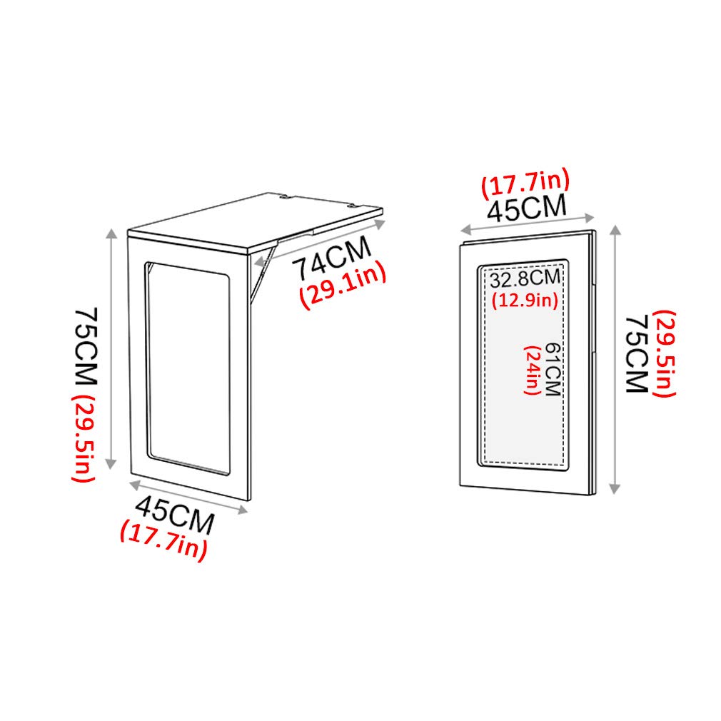 Floating Wall Mounted Folding Table - Invisible Space Saving Workbench, Laptop Desk, Kitchen Dining Table with Convertible Chalkboard & Photo Frame - White | Perfect for Small Apartments, Home Office & Kitchen Use