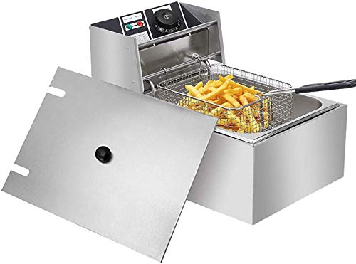 6L Electric Deep Fryer - Stainless Steel Commercial Countertop Fryer for Chicken, French Fries & More | Perfect for Restaurants, Food Trucks & Home Kitchens
