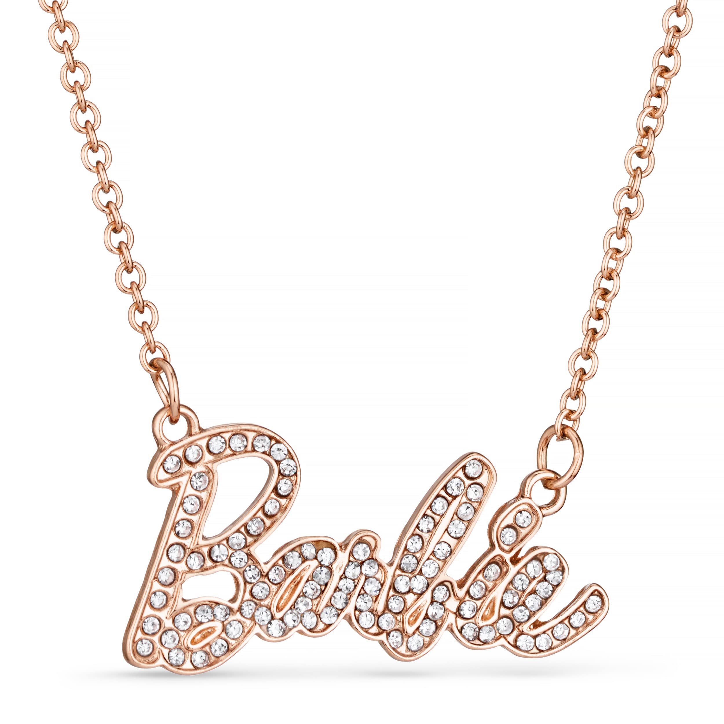 Barbie Crystal Script Logo Necklace - Elegant Fashion Jewelry for Women & Girls, Perfect Gift for Birthday, Christmas & Special Occasions | Wear to Parties, Dates & Everyday Style