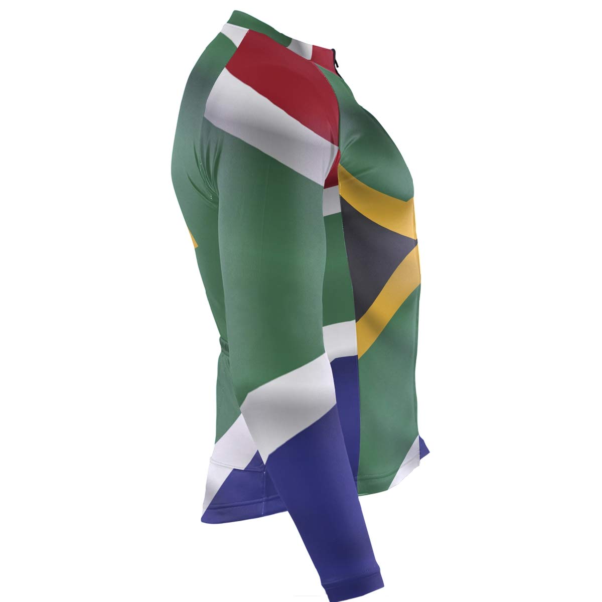 South Africa Flag Men's Cycling Jersey - Long Sleeve Bike Jacket for Road & Mountain Biking - Breathable & Moisture-Wicking Performance Shirt for Cycling Enthusiasts & Outdoor Sports