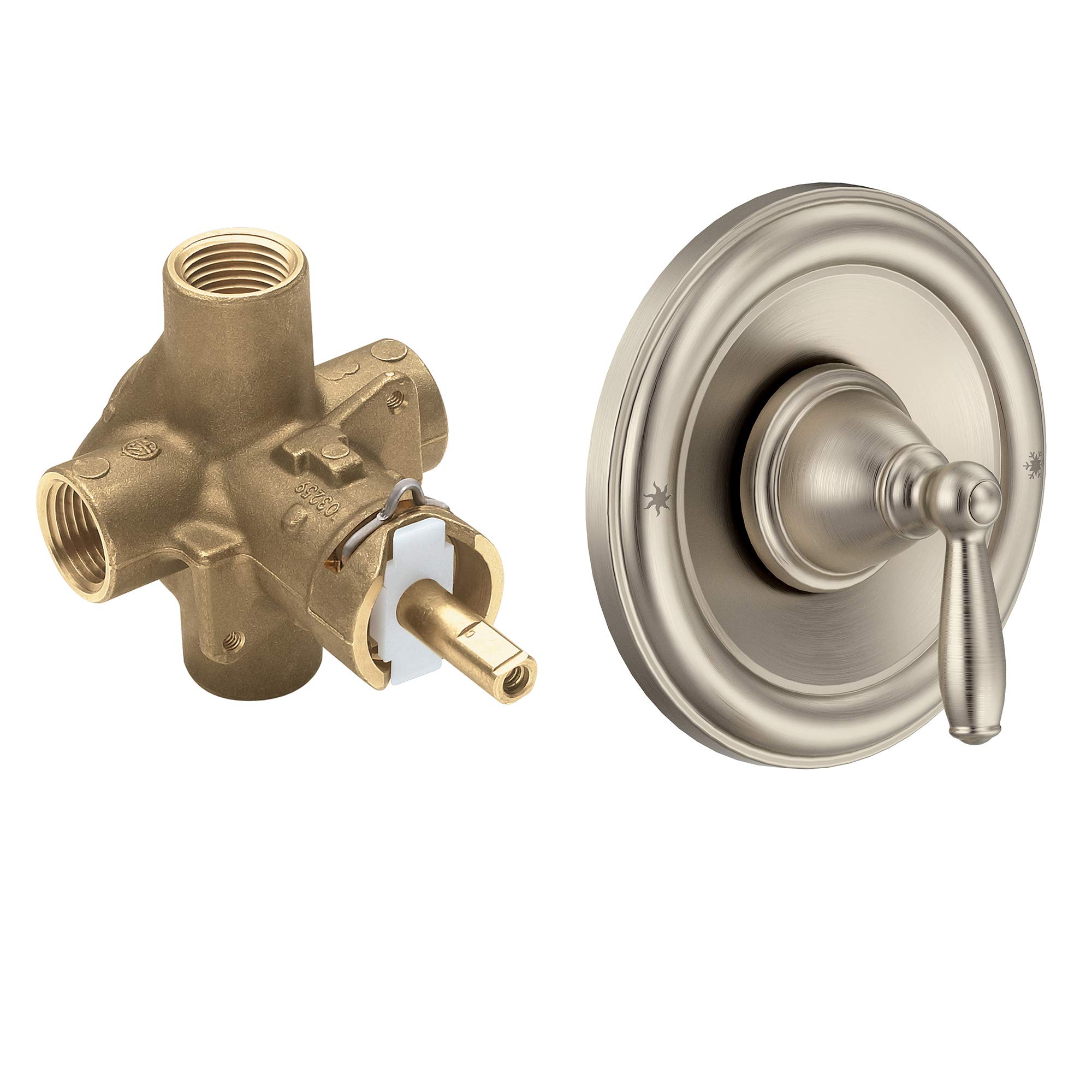 Moen 2510 Monticello PosiTemp Pressure Balancing Shower Valve 1/2-Inch IPS with Brantford T2151BN Trim Kit - Brushed Nickel - Perfect for Bathroom Renovation & Modern Home Upgrade