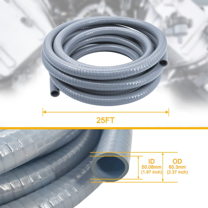 2 Inch 25 Foot Flexible PVC Non-Metallic Liquid-Tight Electrical Conduit - Waterproof Corrosion-Resistant Wiring Solution for Outdoor, Underground & Industrial Use