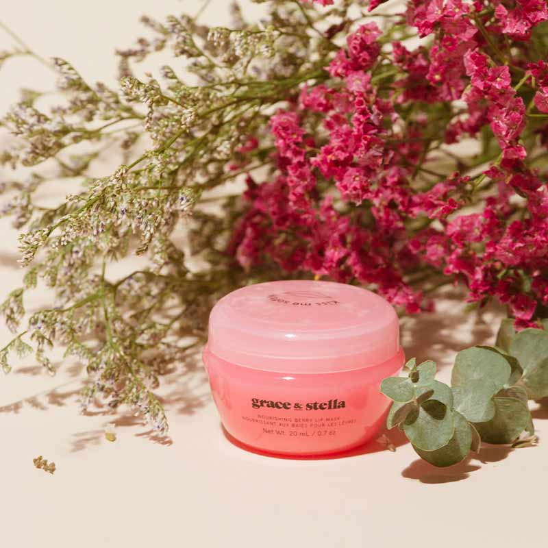Grace & Stella Nourishing Berry Lip Mask - Hydrating Overnight Treatment for Dry, Chapped Lips | Perfect for Nighttime Skincare Routine & Winter Lip Care