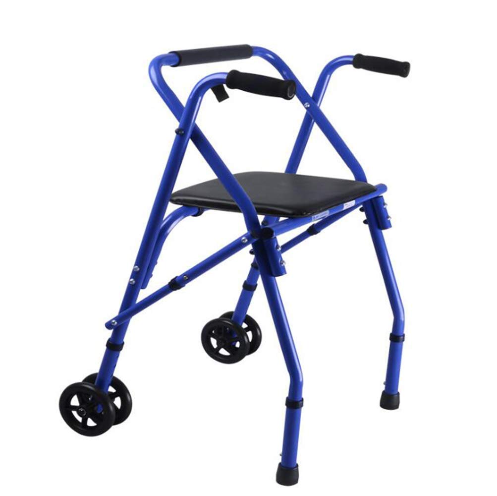 Foldable Lightweight Aluminum Walker for Seniors - Portable Elderly Walker with Seat Belt, Durable & Stable for Indoor/Outdoor Use - Ideal for Shopping, Travel & Daily Mobility Assistance