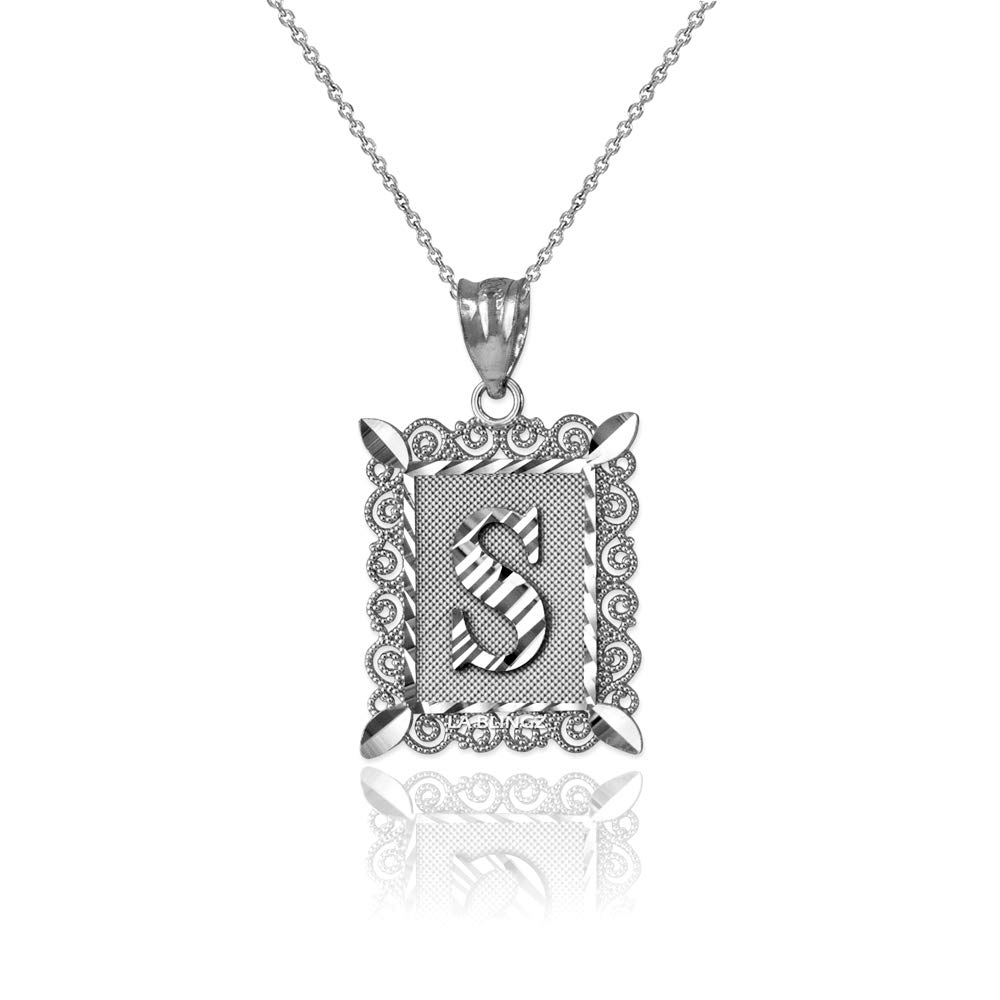 Sterling Silver Filigree Alphabet Initial Letter 