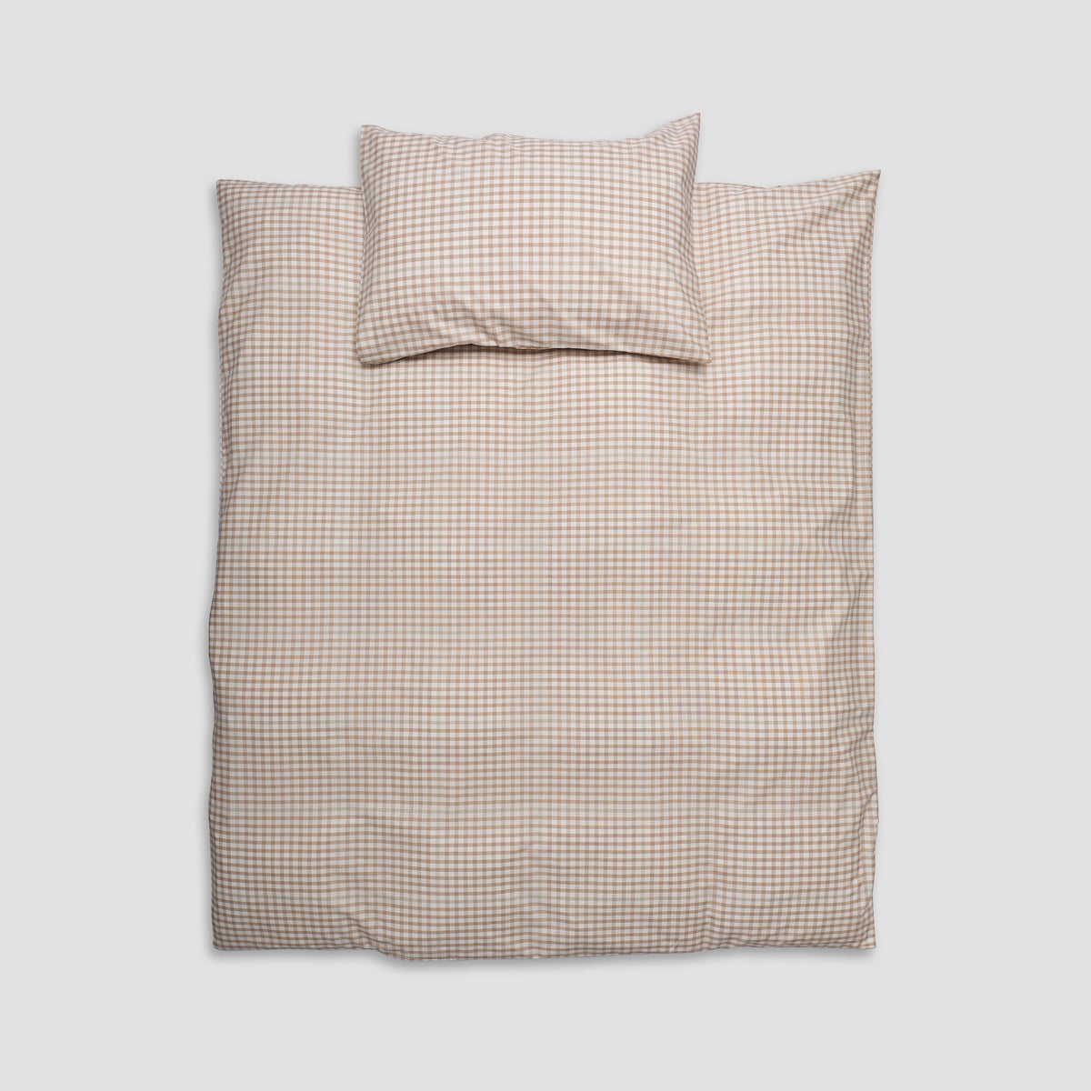 Cafe au Lait Kids Gingham Cotton Bedding Set - Soft & Breathable Crib Sheets for Baby Nursery - Perfect for Boys & Girls Bedrooms