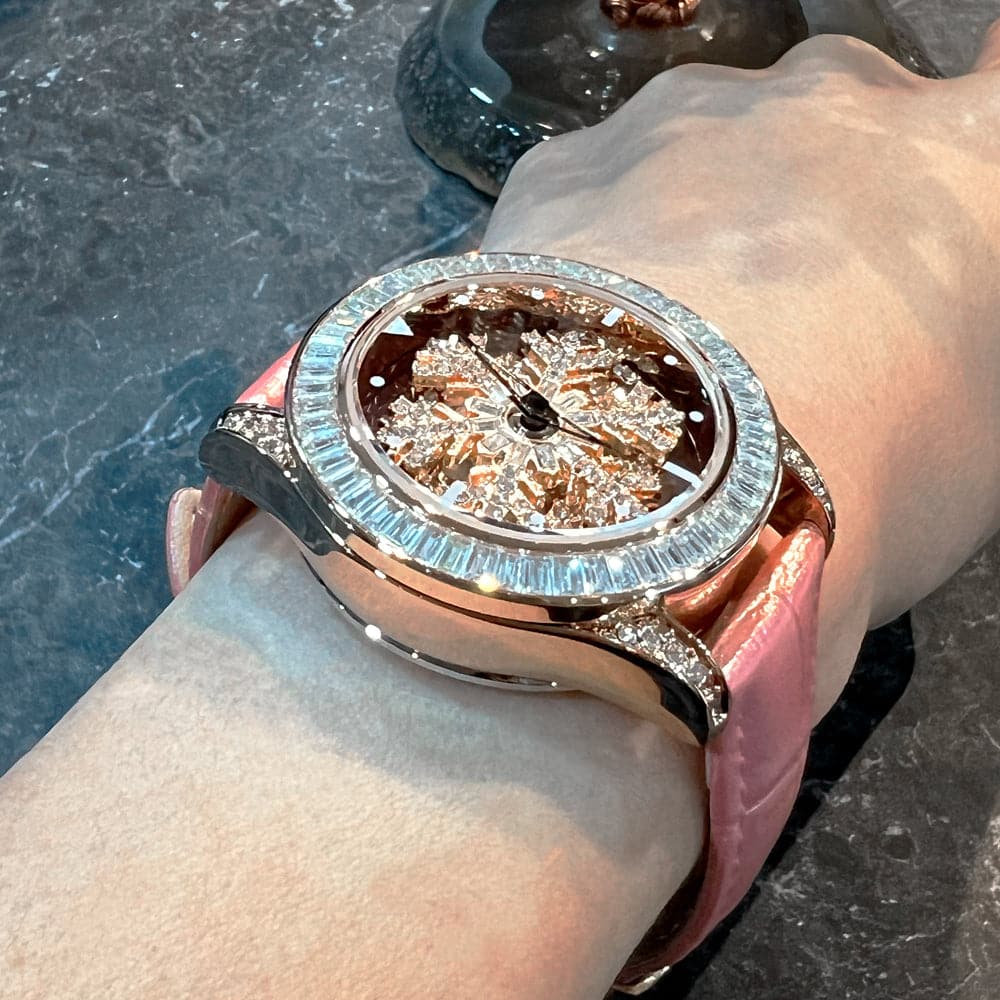 Aries Gold Pink Genuine Leather Strap Women's Watch L 5045 RGW PK - Elegant Fashion Accessory for Daily Wear & Special Occasions