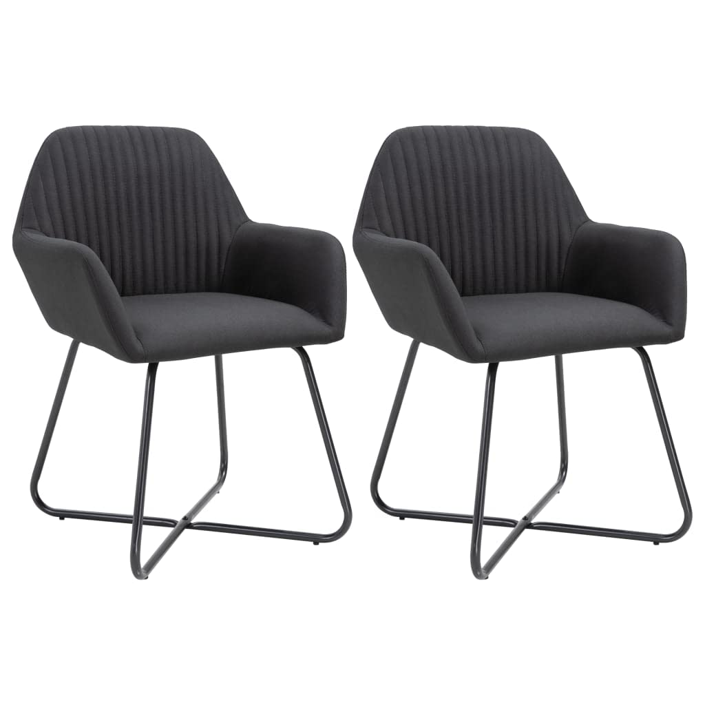 2 Pack Black Fabric Dining Chairs - Modern Comfortable Kitchen Chairs Set for Dining Room, Living Room, Bedroom & Restaurant Use - Perfect for Family Gatherings & Entertaining Guests