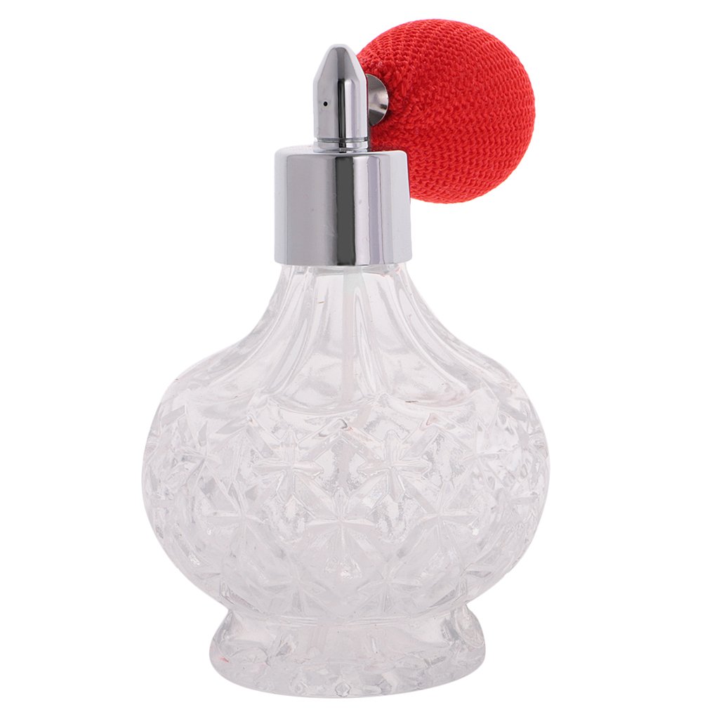 Tongina Vintage Perfume Bottle - Refillable Glass Spray Bottle 100ml (Red) | Travel Size, Home Fragrance, Gift Idea, Aromatherapy Essential Oil Container