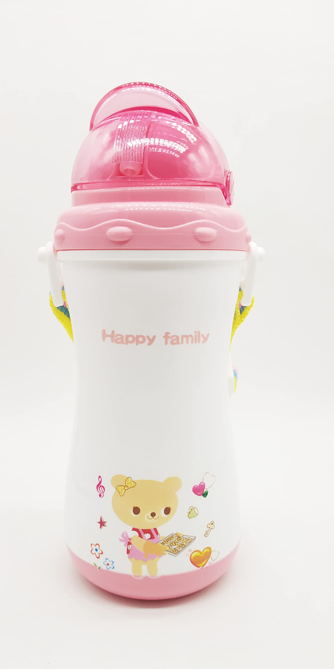 Leakproof BPA-Free Kids Water Bottle with Straw - Durable Non-Toxic Sipper for Boys & Girls - Cute Pink Design - Ideal for School, Travel & Outdoor Activities - Pack of 1