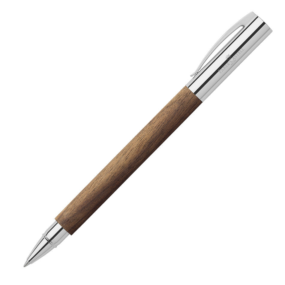Faber-Castell Ambition Rollerball Pen - Premium Walnut Wood Barrel - Smooth Writing for Office, Journaling & Gift Giving